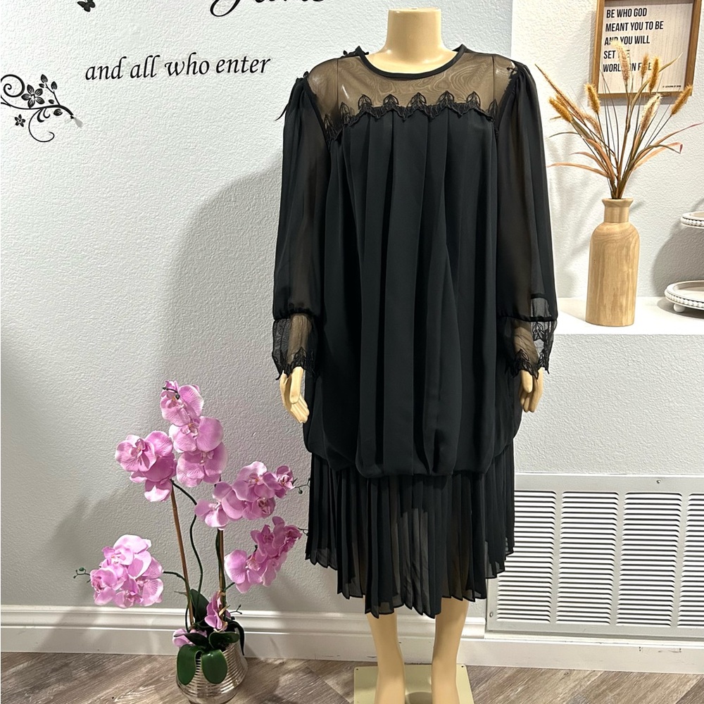 Vintage Black Dress Size 25 Drop Waist Diamond's Run Wayne Diamond Designed